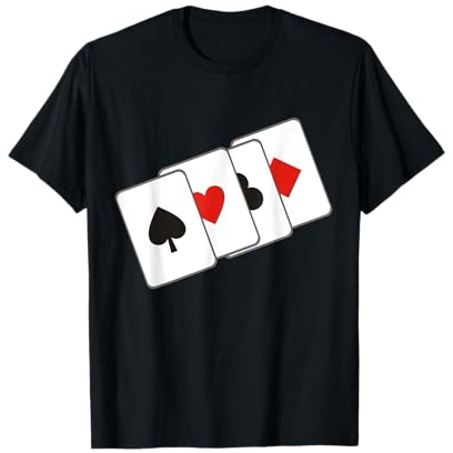 Lustiges Poker Design Spielkarten Kreuz Herz Motiv Karte Fun T-Shirt