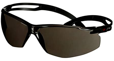 3M SecureFit 500 Gafas de seguridad, montura negra, recubrimiento antiempañante/antirrayaduras Scotchgard (K y N), lente gris, SF502SGAF-BLK-EU