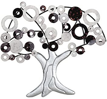 GILDE Wandrelief Metall silberfarben Baum 79x89x6 cm Wanddeko Kunst Dekoration Wohnzimmer