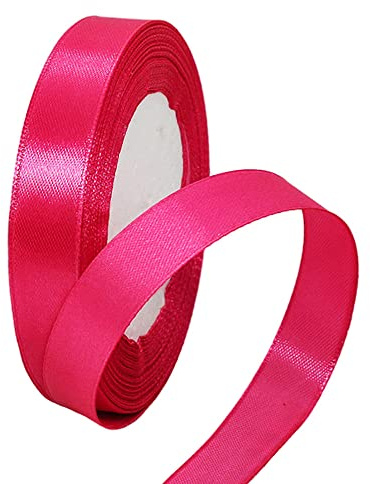 22m Satinband Geschenkband Hot Pink 15mm Breit,Seidenband Hot Pink Schleifenband Satin Dekoband Geschenkverpackung Deko Band Stoffband für Halloween Weihnachten Hochzeit Taufe Geburtstag DIY-Handwerk