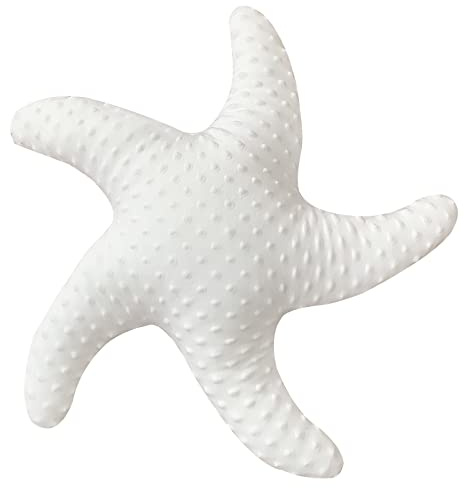 Marble Empire Oreiller décoratif doux en forme d'étoile de mer blanche sur le thème de la plage, décoration côtière pour la maison, petit canapé, lit, chambre à coucher, salon
