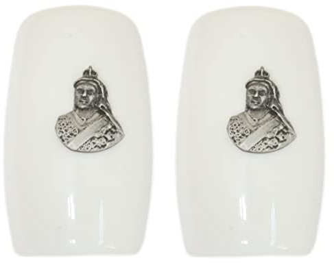 Queen Victoria China Salt and Pepper Shakers Cruet Set Modern White CSP 620