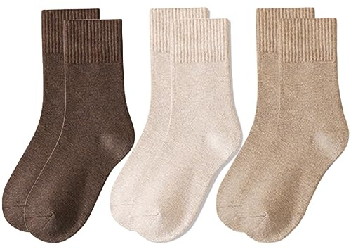 Lomitract Mini Crew Quarter Socks Women: Above Ankle High, Bamboo Long Dress Sock, Cotton Tall Sox, Mid Half Calf Length, Suit for Short Boot, Beige, Neutral, Brown
