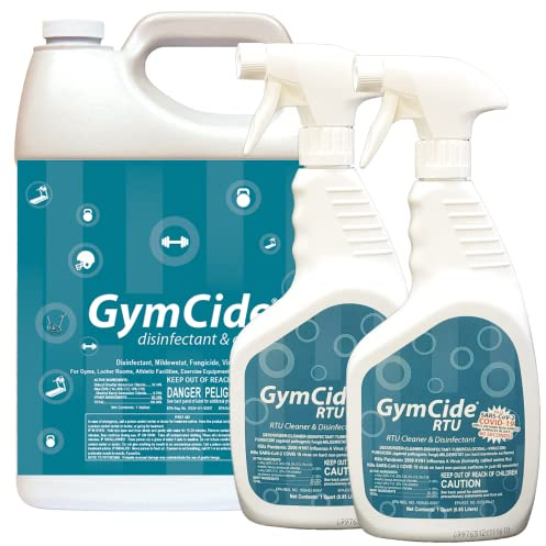 Jani-Source GymCide Disinfectant, Cleaner, and Deodorizer for Gyms, Sports Equipment, and Fitness Centers Bundle (1 Concentrated Gallon and 2-32 Ounce Bottles)