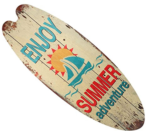 SEWACC Surfbrett Holzschild Außendekoration Hawaii Ornament Sommerdekoration Für Zuhause Surfbrett Hängedeko Surfbrett Wandschild Hängendes Surfbrett Deko Wandschmuck