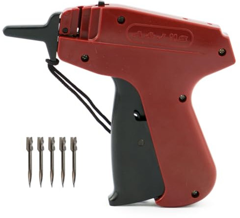 Pokornys - Etikettierpistole A&J 90S Standard - im Set mit 5 Ersatznadeln I Etikettiergerät zur Befestigung von Etiketten und Preisschildern an Textilien und Kleidung, wie Jeans, Handtücher, etc.