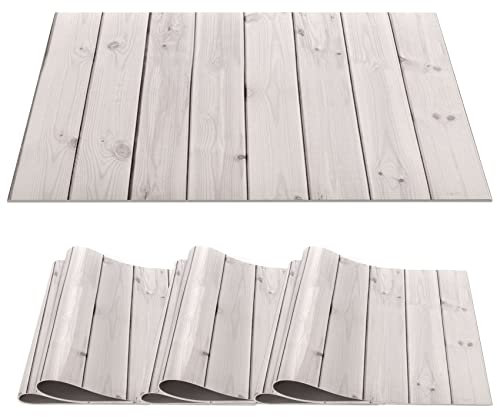 Set di 6 tovagliette all'americana ANRO, in PVC, lavabili, antiscivolo, resistenti al calore, sottopiatti per tavolo, decorazione per interni ed esterni, 30x45cm, legno, grigio