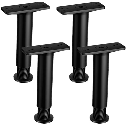 Veemoon Bed Support Leg 4 Pack Adjustable Bed Frame Support Legs Center Beam Replacement Furniture Legs for Frame Stabiliser Adjustable Height Parts