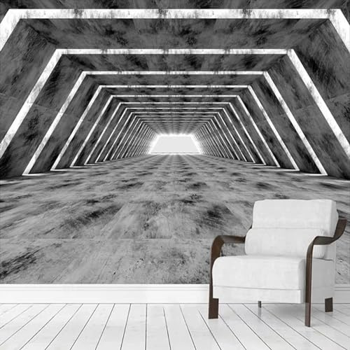 Cool Tunnel Wall Mural Decal, Room for Expansion Peel and Stick Self-Adhesive Wallpaper Removable Large Sticker Foil Print Picture,for Living Room Wall Deco,79Wx55H