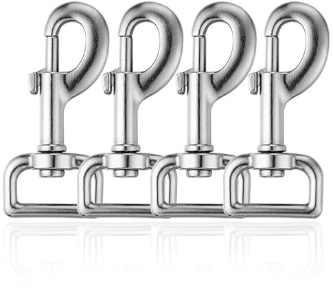 4 Pièces Mousqueton avec Articulation Pivotante, Argent Accrochez-Vous Avec un Joint Pivotant, Carabiner, Crochet Avec un Joint Pivot, Pour un Collier de Chien de Chien Hammock Horse Tack