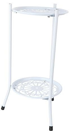 CIMAXIC 1pièce Étagère à Fleurs Blanc Support De Plantes Pratique Pour Intérieur Et Balcon Rack à Bonsai à Double Décoration Pour Maison Et Jardin