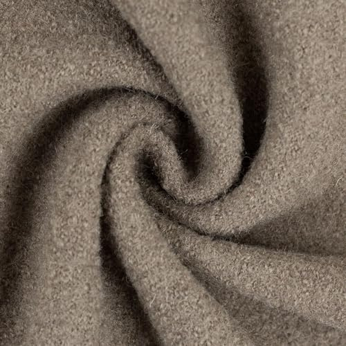 Walkstoff NAOMI aus 100% Schurwolle | Gekochte Wolle | Meterware ab 50 cm | 140 cm breit | OEKO-TEX Standard 100 | mulesingfrei | viele Farben | Wollwalk für Jacken Mäntel Overalls (schlamm)