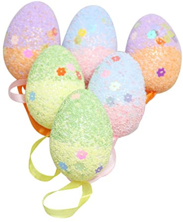 IMIKEYA 6st Osterschmuck Selber Machen Osterei Aus Schaumstoff DIY Korb Klein Osterbaum Osterdeko Ideen Anhänger Schöne Dekoration Für Ostern Füllstoff Mehrfarbig