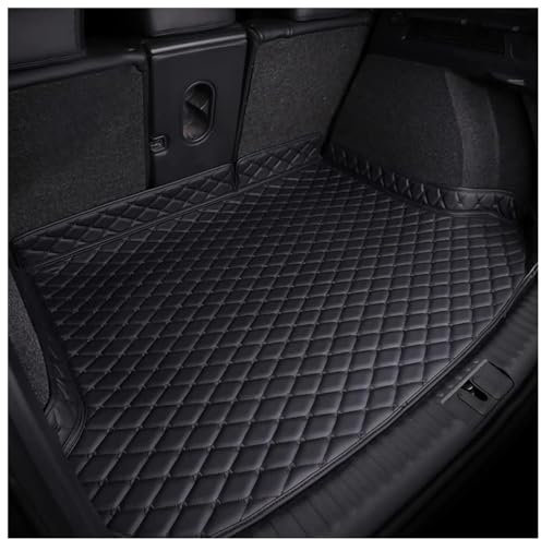 MNBHJGR Auto Leder Kofferraummatte für Seat Leon ST (Kombi) 2020-2024, Antirutschmatte Wasserdicht Kratzfeste Kofferraumwanne Kofferraumschutz,A/Black