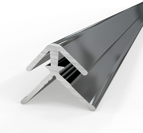 AUPROTEC Aluminium Profil Außeneckprofil Hochglanzpoliert 100cm Eckverbinder Alu Eckprofil Verbindungsprofil für 3mm Duschrückwände Wandverkleidung Profilleisten für Küchenrückwand