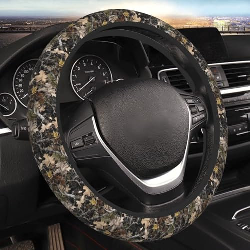 Lenkradbezug mit Jagd-Tarnmuster für Damen und Herren, braun, Camouflage, 15 Zoll, Neopren, Auto-Lenkradgriff, Autozubehör, Schutzhülle für Fahrzeuge, LKW, SUV, Limousinen