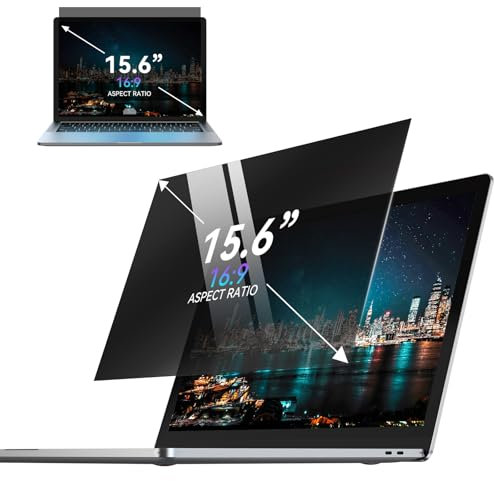 Pokhon Laptop Privacy Screen 15.6 Inch, 16:9 Aspect Ratio, Anti-Peeping, Anti-Glare & Anti-Scratch, 1 Count