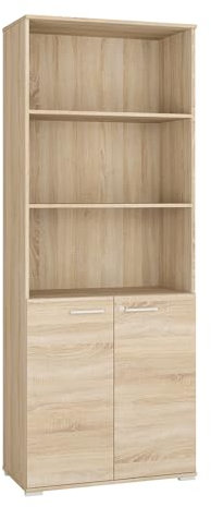 Lomadox Aktenregal Aktenschrank Büroschrank Regal mit Türen abschließbar Eiche Sonoma 79x203,2x40,3 cm