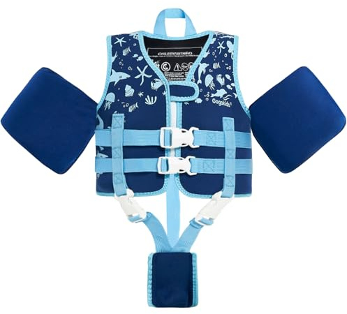 Gogokids Kinder Schwimmweste Schwimmärmel, Kleinkind Jacken-Stil Schwimm-Auftrieb Schwimmhilfe mit Verstellbaren Gurten Kinder Schwimmweste für Jung und Mädchen (3-6 Jahre / 19-30 KG)