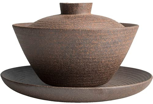 XDAWQP Juego de té Chino de cerámica Gruesa, sopera Hecha a Mano, Juego de té para el hogar, Cuenco con Tapa, vajilla