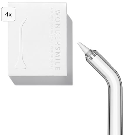 Wondersmile Periodontal Düse – Ersatzdüsen für Munddusche Waterflow - SmoothFlow-Technologie für optimale Zahn- & Zahnfleischpflege (White, 4er Pack)
