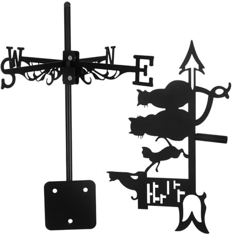 SUPVOX Girouette Dextérieur en Métal pour Chat Indicateur De Direction Décoration Résistante Aux Intempéries Noire