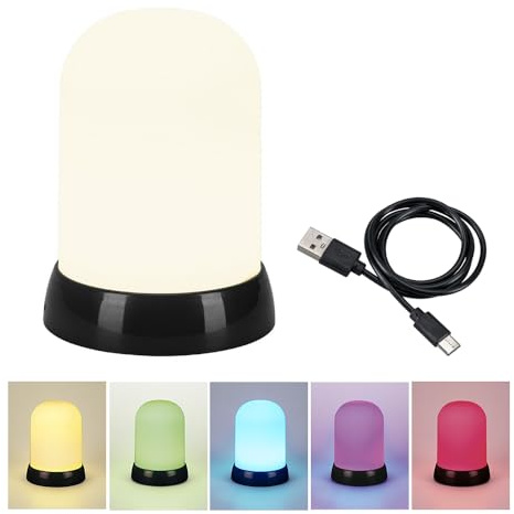 Ideen mit Herz | LED Tischlampe Leuchti | mit Farbwechsel | Ø 14,5 cm, 20 cm hoch | batteriebetrieben | Nachttischlampe | Tischlampe | Stimmungslicht |