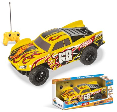 Mondo Motors Hot Wheels Baja Truck 1:24 Modell, bis zu 8 km/h, Spielzeugauto für Kinder 63823, Gelb