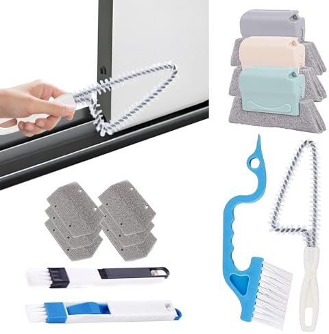Fensterrillen-Reinigungsbürste, Fensterdichtungs-Reinigungswerkzeug, Rillenschrubben, Handzubehör, 1 Set für Schweller, Esszimmer, Dusche, Badezimmer, Küche, Auto, Lüftungsschlitze, Haushaltstastatur