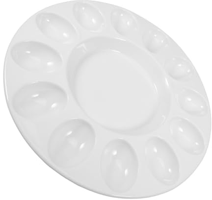 Ipetboom Plato Cerámico para Huevos Rellenos y Appetizers Bandeja de Huevos de Pascua Soporte Reutilizable y para Decoración y Servir Comidas
