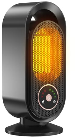 Electric Heater for Home Low Energy Silent, 1500W PTC Ceramic Small Fan Space Heaters, Overheating & Tip-Over Protection Portable Desk Heater for Room, Bedroom, Home, Office