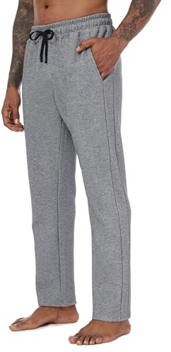 Yageshark Pantaloni da jogging da uomo in cotone con elastico, pantaloni sportivi traspiranti, pantaloni da uomo lunghi, pantaloni da jogging da uomo con tasche, antracite., XXL