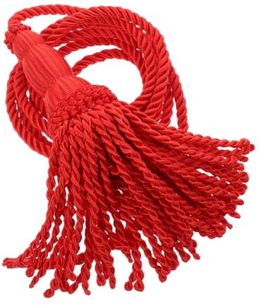 Rote Geflochtene Quastenkordel für Horn, 1 Paar Handgewebt | Polyester, Sicherer Halt, Dekoratives Detail, für Blasinstrumente und Signalhorn bei Auftritten
