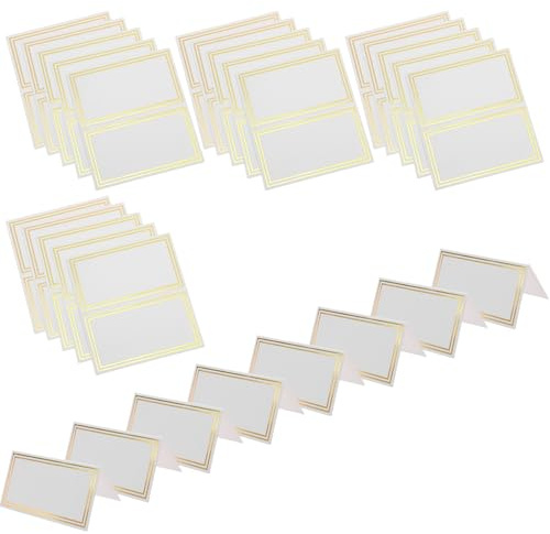 Ciieeo 50 Unidades Tarjetas de Lugar para Boda Doble Cara con Borde Dorado de Tarjetas para Banquetes Fiestas y Asignación de Asientos Elegantes