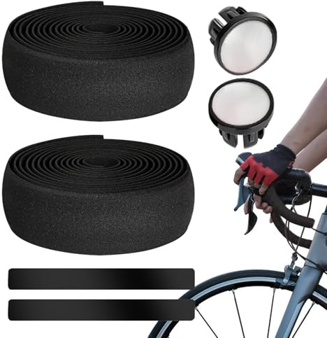 Syengery Ruban De Guidon | Enveloppe Antichoc Adhésive Pour Poignée - Ruban De Guidon Pour Vélo De Route - Pour Installation Confort De Conduite Amélioration Amortissement Des Vibrations