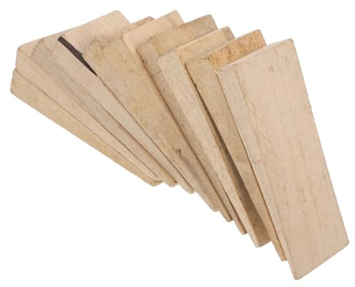 Tofficu Cales de Fixation en Bois Jaune pour Manche D'outil, Kit Réparation Marteau et Hache, 10 Pièces, Accessoires de Jardinage pour Fixation et Renforcement des Manches