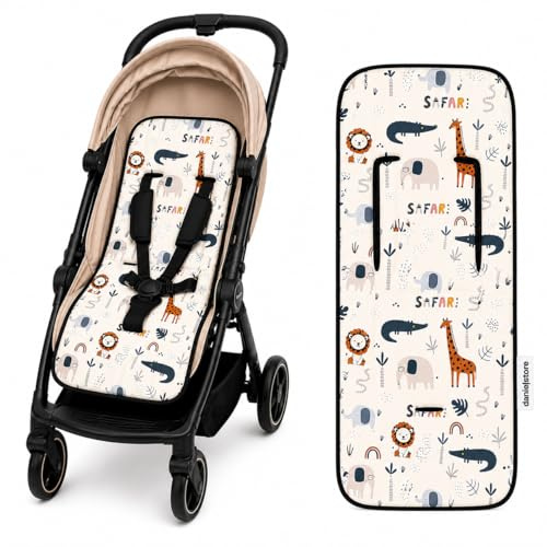 Colchoneta Universal Silla de Paseo Bebé 3D Transpirable Antideslizante – Protector Carrito Verano Invierno, Fácil Instalación, Lavable, 34x84 cm