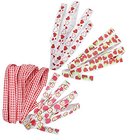 com-four® 4X Dekoband, Geschenkband in 4 Designs zum Verpacken | Schleifen-Bänder für Geschenke und Einmachgläser