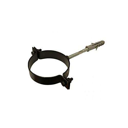 Collier Ø 80 Bande Mural Support de Tuyau pour Radiateurs Noir Opaque Conduit de Fumée Poêle à Granulés Fabriqué en Italie