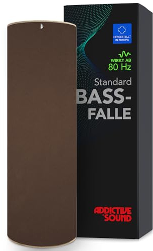 Addictive Sound Bassfalle Rund Standard, Bass Trap 80-210 Hz, Bronze | 98x30 cm, Akustikwolle-Kern, stapelbar und freistehend für Raumecken, EU-produziert, 36 Monate Garantie