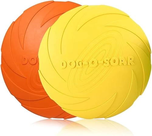 PETCUTE Hund Frisbee hund flygande skiva interaktiv leksak för hundar träning frisbee 2 delar ø 20 cm