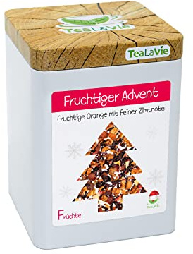 TEALAVIE - Wintertee - Fruchtiger Advent | fruchtige Orange mit feiner Zimtnote | 100g Dose loser Früchte Tee