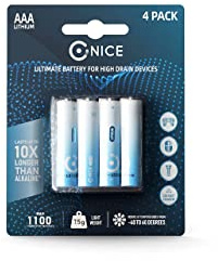 (4 Stück) Nice Power AAA Hochleistungs-Lithium-Batterien 1100mAh 1,5V Kapazität Heimsicherheits-CCTV-Gaming-Batterie Digitalkamera