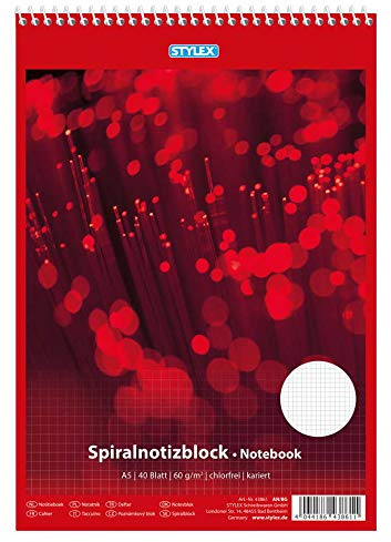 10x Spiral-Notizblock / Schreibblock / DIN A5 / kariert