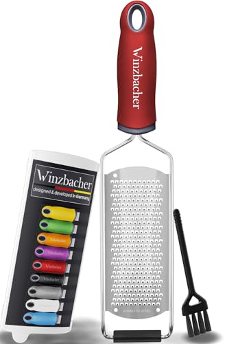 Winzbacher® - Premium zester rivjärn I parmesan rivjärn, citron rivjärn, muskot rivjärn, ingefära rivjärn och mycket mer. Jag knivskarpa rostfria blad I diskmaskin Tål (Cherry Red)
