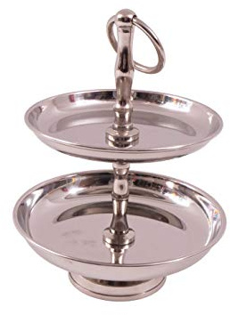 CB Home & Style Etagere Edelstahl Silber Metall (2-Etagen30cm)