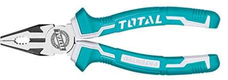 TOTAL - Pinza universale | 180 mm | Taglia, tieni, piega e torci | Per lavori di costruzione, riparazione o meccanici | Realizzato in cromo vanadio | Manico bimateriale