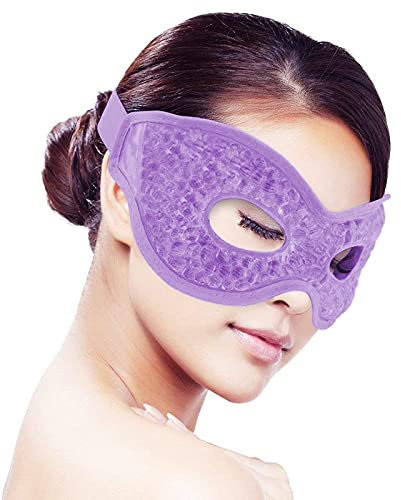 Wincal Maschera rinfrescante per occhi in gel Maschera Occhi Gel Freddo Riutilizzabile per Occhi Gonfi, Occhi Stanchi, Mal di Testa, Hangover, Emicrania(viola)