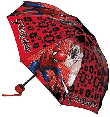 Spiderman Regenschirm, kurz, faltbar, 52 cm, manuell