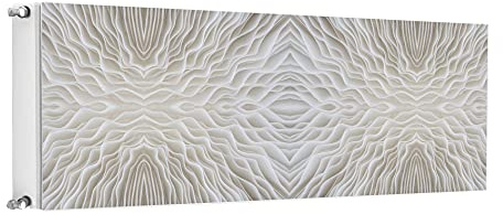 TMK ArtDeko Magnetische Heizkörperverkleidung Modernes Design Einfache Montage 160x60 Magnet Heizkörperabdeckung, Muster Weiß